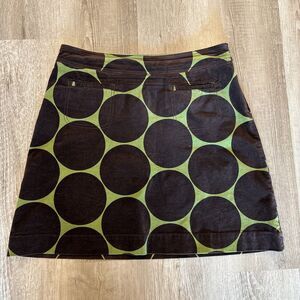 Boden 14R Green Brown Polka Dot Knee Length Pencil Skirt